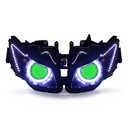 061 Fully Led Angel Eye Headlight Hid Kit Honda Cbr1000Rr 2012 2013 2014 2015 2016 Green